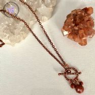 Gold Goldstone Copper Healing Toggle Necklace